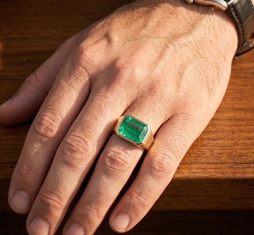 14k yellow gold 2tcw - gold, emerald
