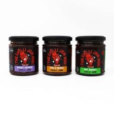 The Chilli Jam Man Hot Box Set Of 3 Sweet Very Spicy Chilli Pepper Relish Gift