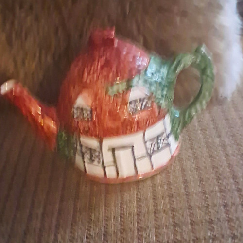 Cottage house tea pot - cottage,