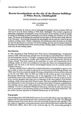 Recent investigations on the site of Roman Buildings at Chiddingfold, Surrey.