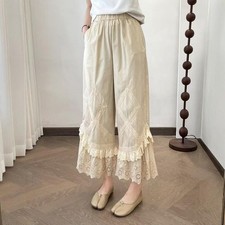 Ladies Victorian Bloomers Pants Renaissance Pettipants Ruffle Trousers Mori Girl