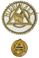 Masonic Apron Badge+Collar Jewel Middlesex Chapter Past Provincial Deputy GR