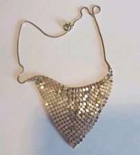 Vintage Silver Tone Mesh Bib