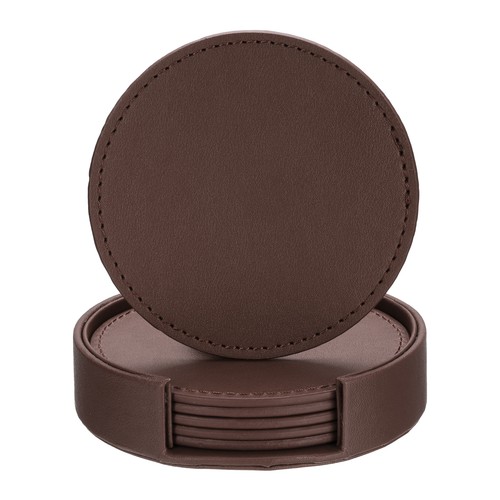 Set leather drink coaster - set,