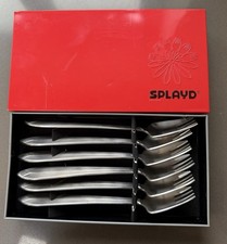 Splayd 6 x fork spoon utensils  in red  presentation steel box RARE