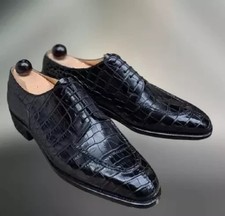 Handmade Mens Black Alligator