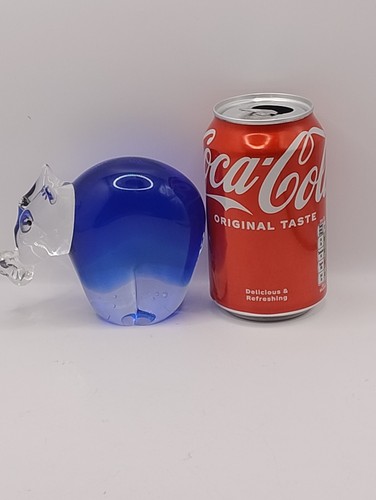 Blue art glass - blue, hippopotamus