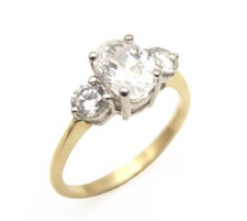 Oval and Round cut Moissanite