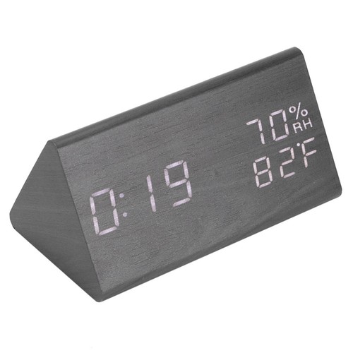 Wooden alarm clock wood led - wooden,