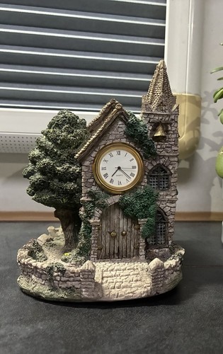 Vintage resin church - 3d, mantel