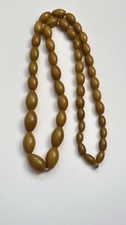Vintage 1930s Butterscotch Bakelite Bead Necklace – 30” Graduated Oval Beads