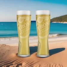 2x Peroni Pint Glasses - Brand