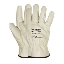 10 X Premium Leather Yellow Driver Gloves Fleece Lined Lorry Driving Work Glove