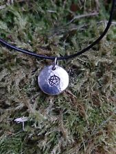 Witch Pentagram Pendant Necklace - Pagan - Pewter