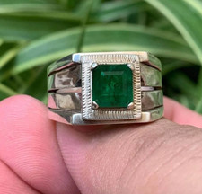 Natural Green Emerald Ring