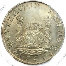1741 Mexico Pillar Dollar 8 Reales Coin (8R) - PCGS Uncirculated Detail (UNC MS)