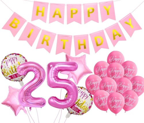 Pink 25th birthday - birthday, decorations