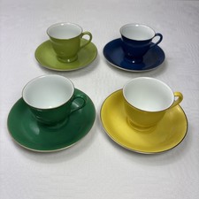 Vintage Noritake Fine China Espresso Coffee Cup and Saucer Set x4  Multicoloured