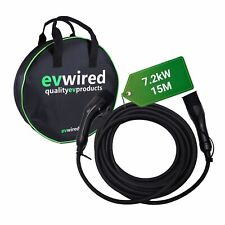 Type 2 to Type 2 15m EV Charging Cable 32A 7kW Single Phase with Free Carry Case