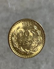 1945 Mexico Gold 2 Pesos UNC