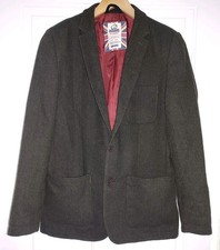 Men's Rhino Rugby Brown Wool Blend Herringbone Jacket. Size Small 