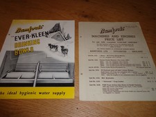 1949 BAMFORDS EVER KLEEN DRINKING BOWLS FARM EQUIPMENT BROCHURE & PRICE LIST