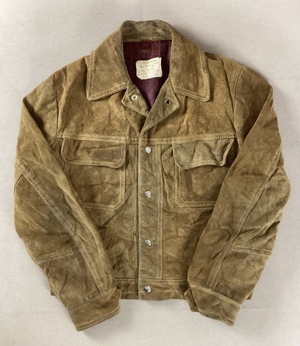 Vintage suede leather trucker - leather,