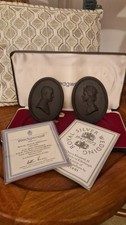 Royal Silver Wedding Boxed Plaques - Queen Elizabeth II Wedgewood RARE