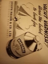 Wtr2   Ephemera 1949 yachting advert  Joseph Mason & Co Ltd Derby varnish yacht 