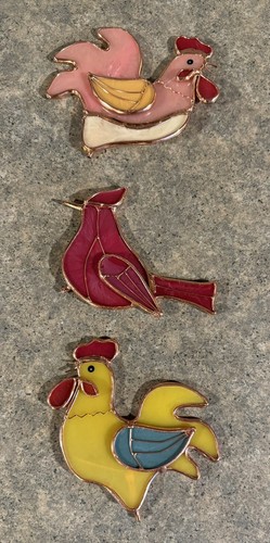 Faux stained glass rooster - stained,