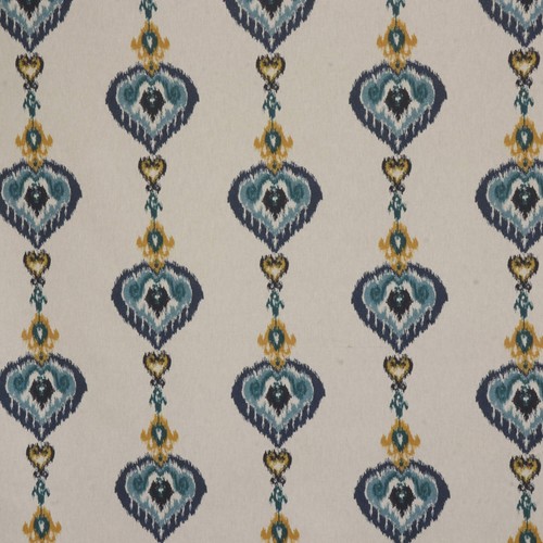 Kasbah blue linen 140cm fabric - blue/linen,