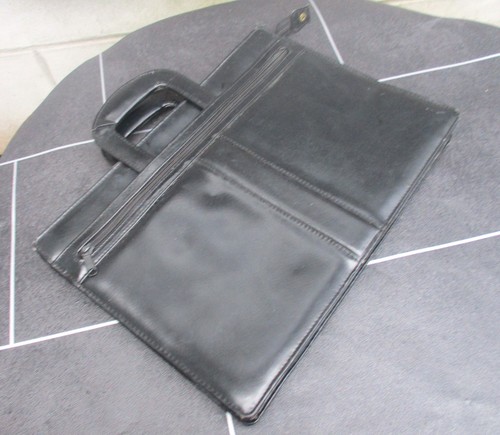 Vintage real black leather - black,