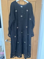 black embroidered chiffon