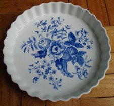 Royal Worcester Rhapsody blue floral 9ins (23cms) flan dish Mint condition