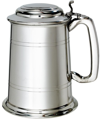 Pewter lidded tankard pint - tankard, 1