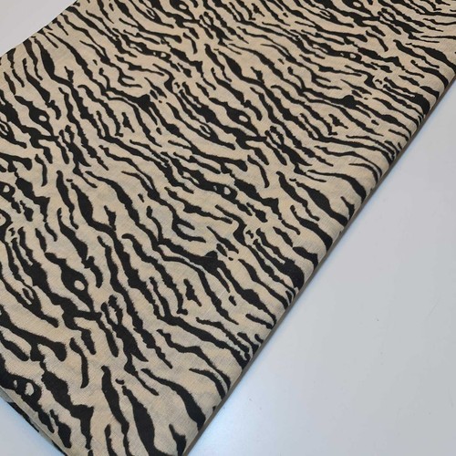 Beige polycotton tiger zebra - beige,