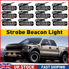 12x 4LED 12V 24V Amber Strobe
