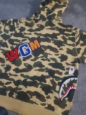 BAPE Shark Full Zip yellow camo size 2xl super rare yellow camo side shark