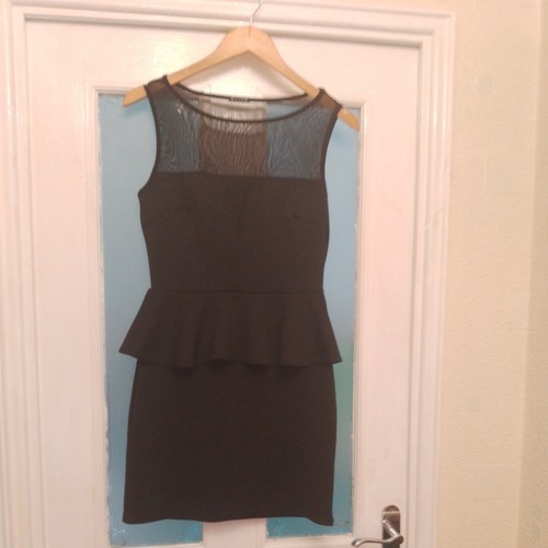 Black peplum cocktail dress - cocktail,