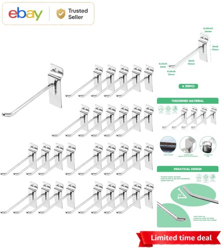 30pcs inch silver - 30pcs, slatwall