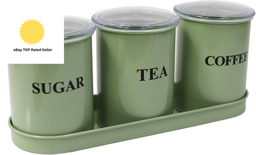 Tea coffee sugar - tea, canisters