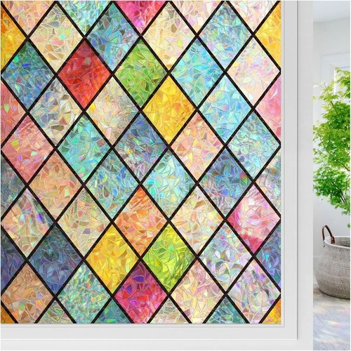Rainbow frosted window film - frosted,