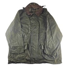 Original British Countrywear Wax Jacket Mens 2XL Green Removable Hood Fishing