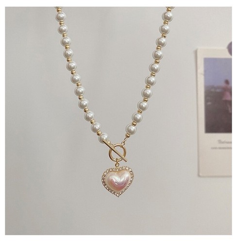 Ladies faux pearl - ladies, heart