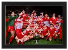 FRAMED 1984 EUROPEAN CUP FINAL LIVERPOOL FC QUALITY TROPHY PHOTO PRINT ANFIELD