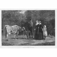 HEYWOOD HARDY A New Arrival - Antique Print 1883