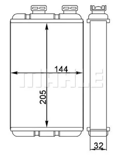 Heater core brazed cooling - heater,
