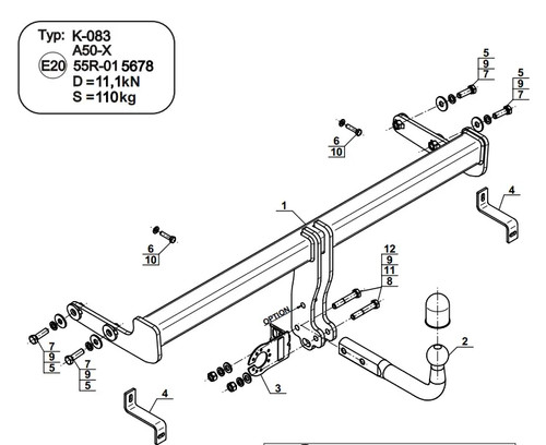 Swan neck tow bar for - swan,