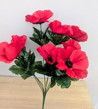Red Poppy Bush | Artificial