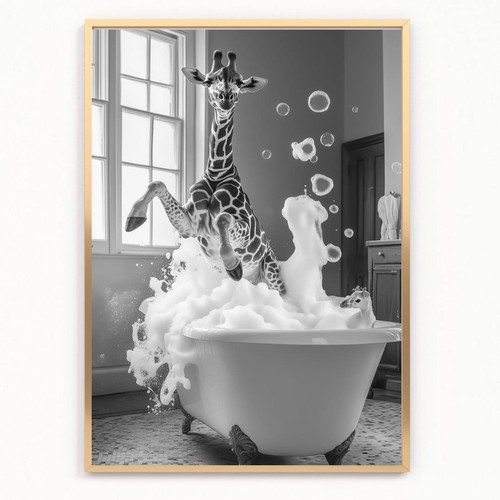 Funny bathroom giraffe - , in